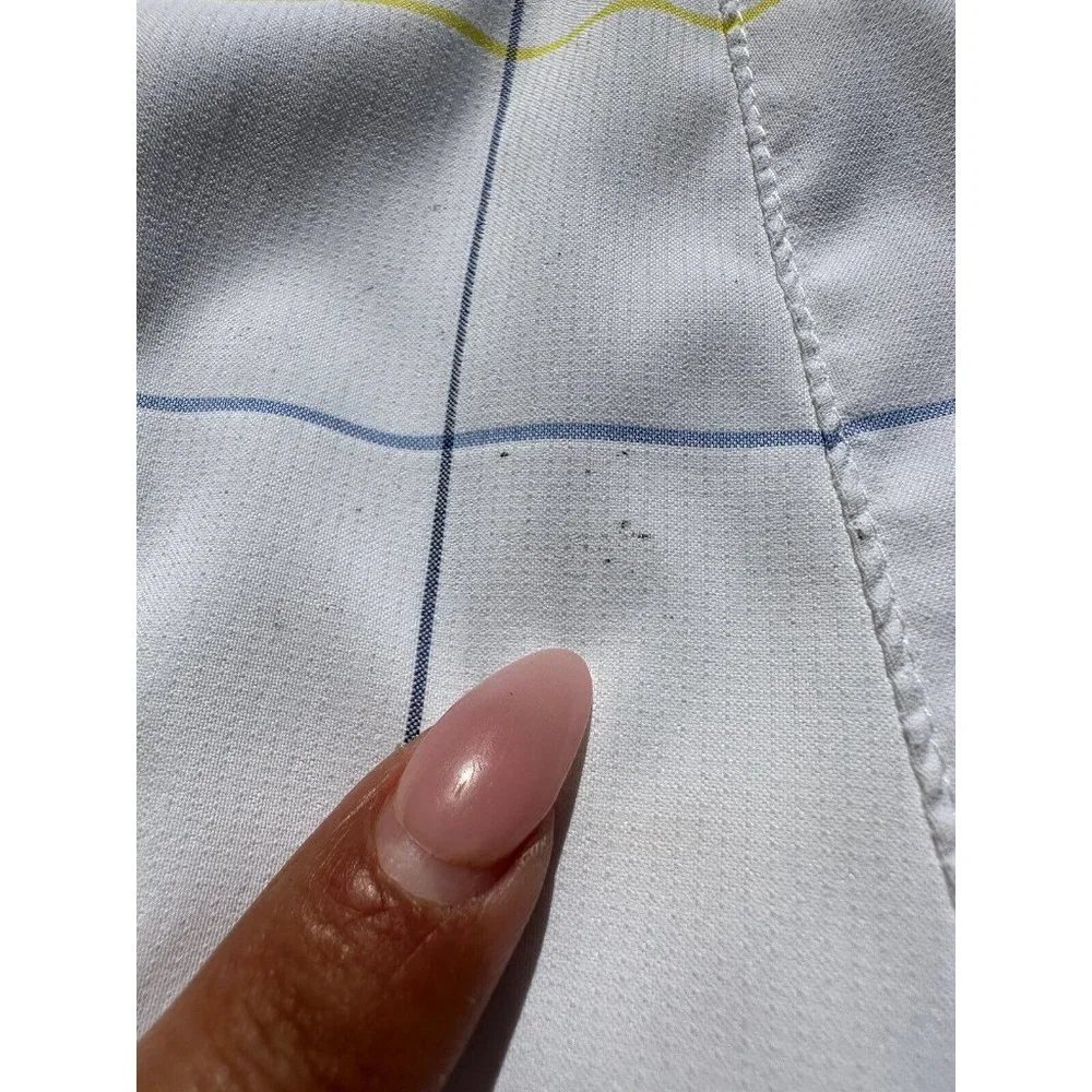 NIKE GOLF Shorts Medium White Blue Striped Chino Embroidered Swoosh Dri-Fit Mens - Picture 16 of 16